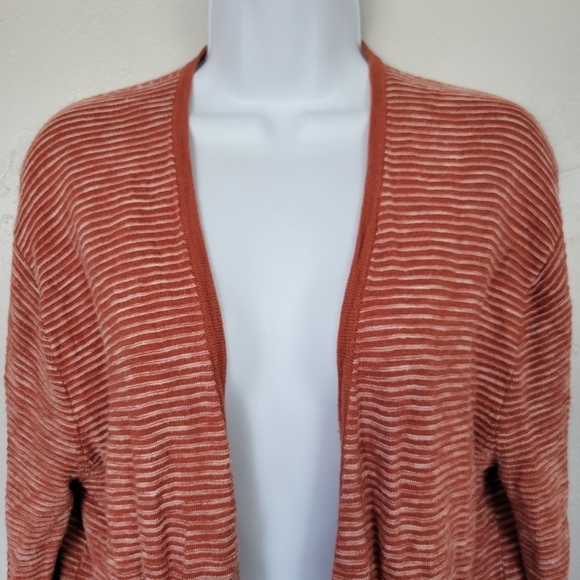 Madewell Summer Ryder Small Orange Knit Cardigan Long Sleeve Pockets Sweater - Picture 2 of 7